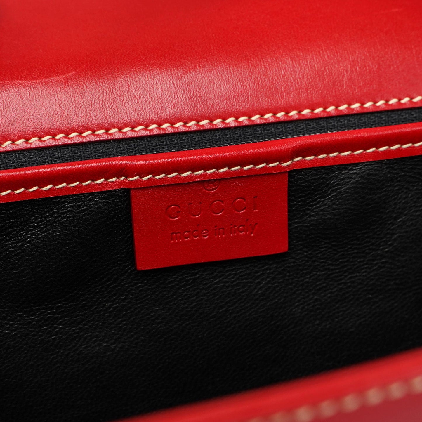 Red Calfskin Keylock Tote Bag
