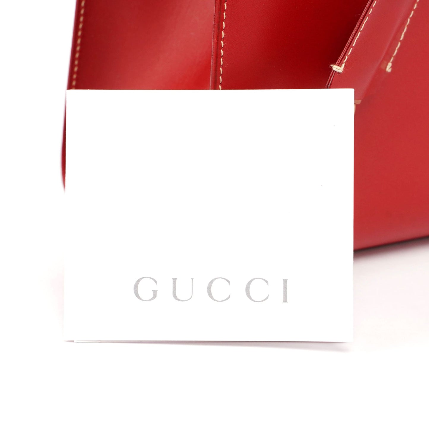 Red Calfskin Keylock Tote Bag