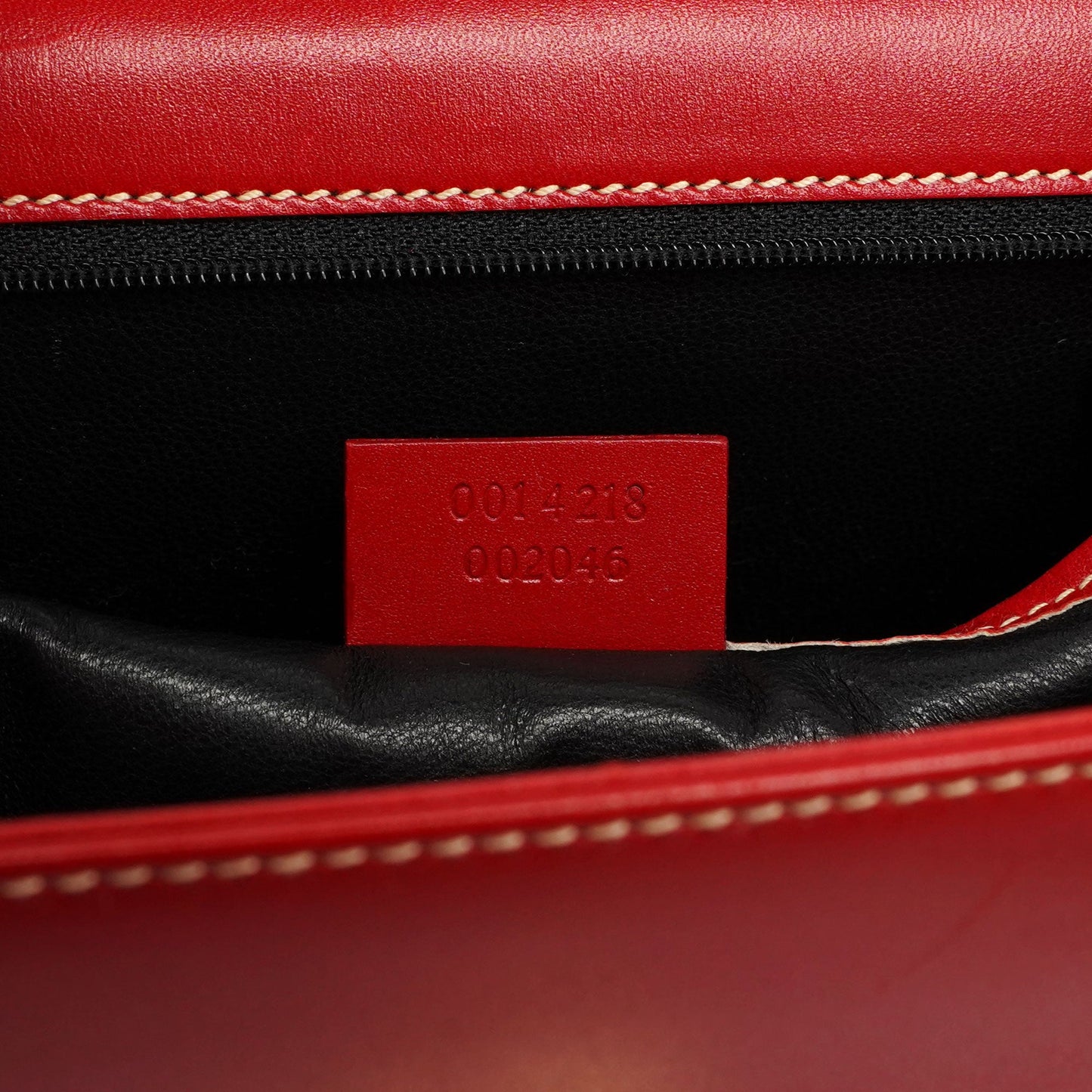 Red Calfskin Keylock Tote Bag