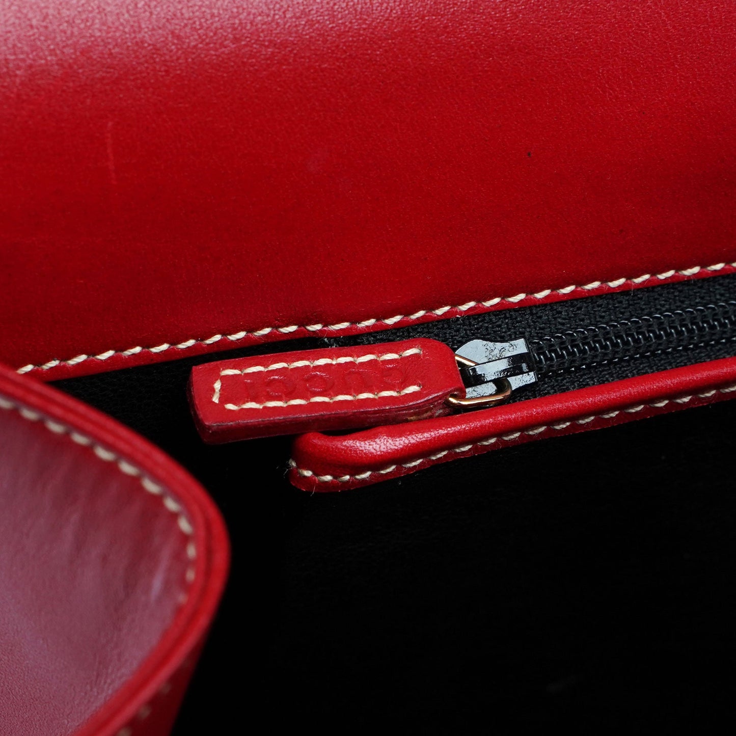 Red Calfskin Keylock Tote Bag