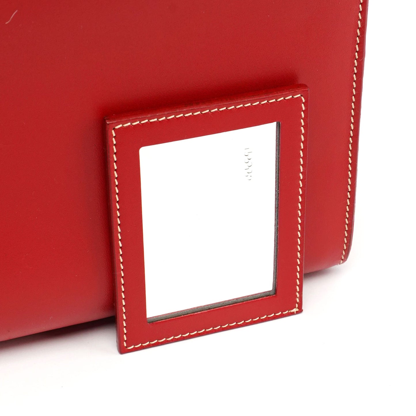 Red Calfskin Keylock Tote Bag