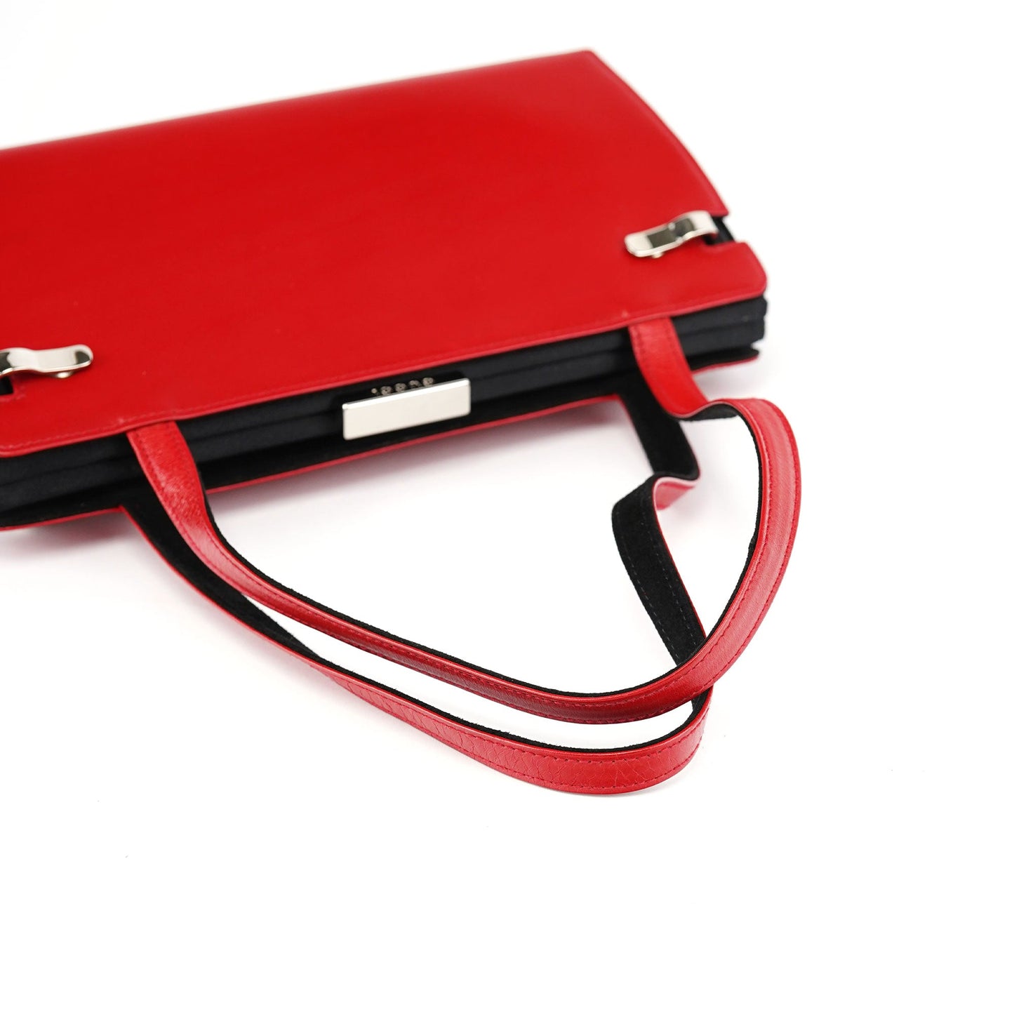 Red Calfskin Leather Tote Bag