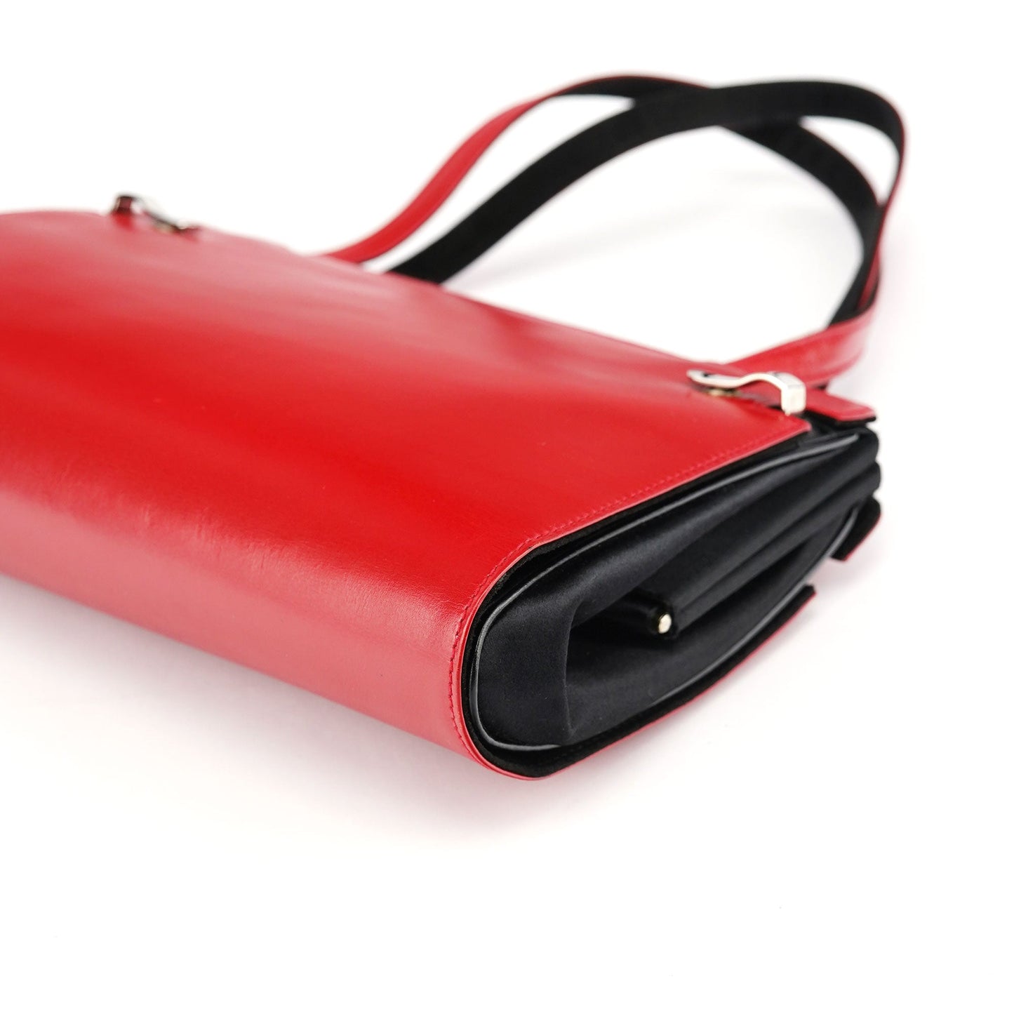 Red Calfskin Leather Tote Bag