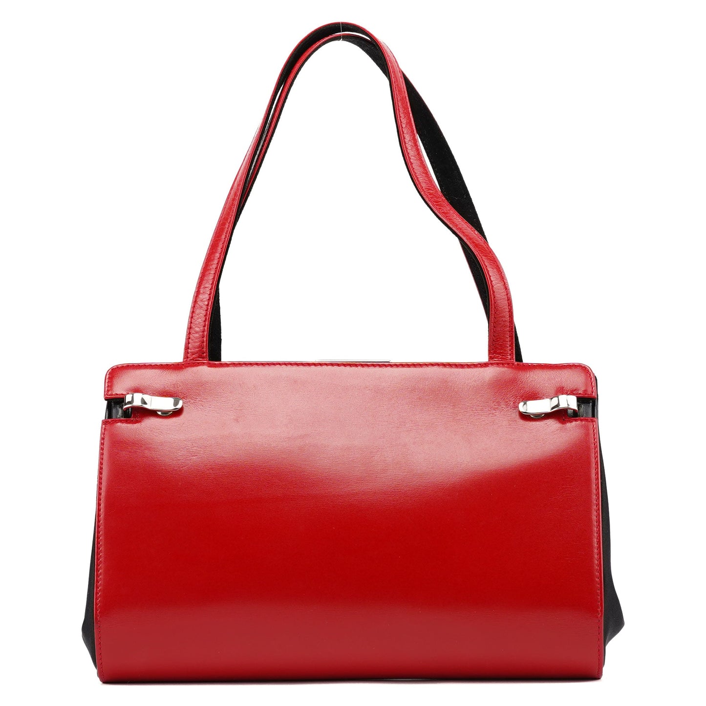Red Calfskin Leather Tote Bag