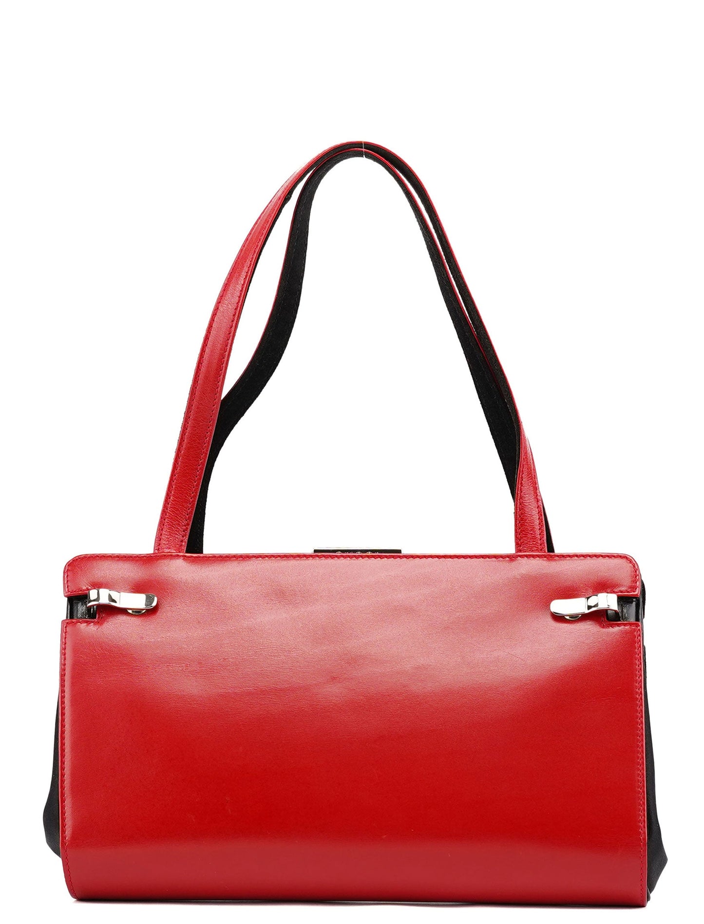 Red Calfskin Leather Tote Bag