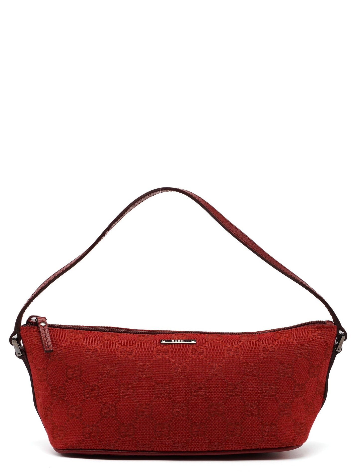 Red GG Monogram Canvas Boat Pochette