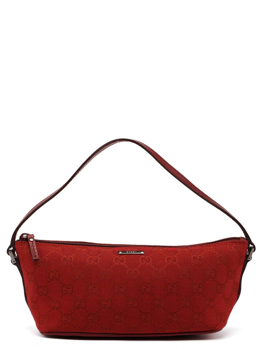 Red GG Monogram Canvas Boat Pochette