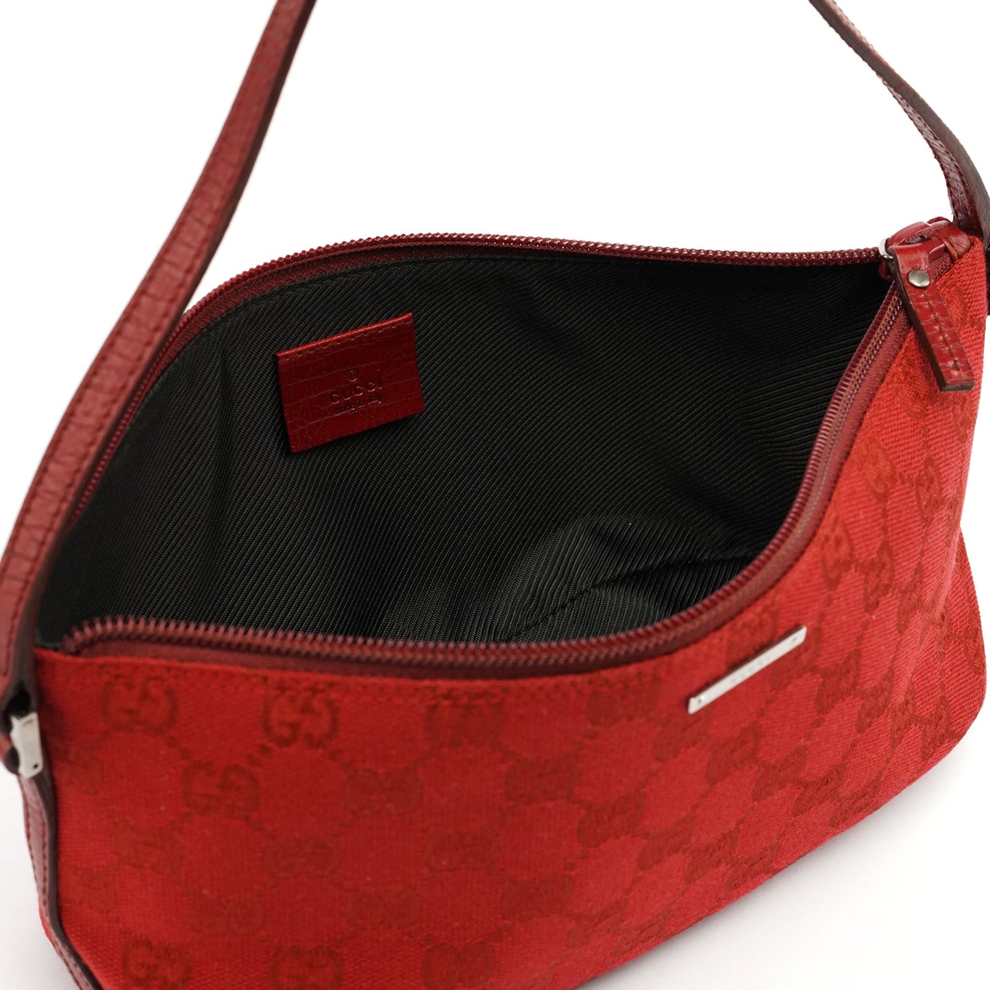 Red GG Monogram Canvas Boat Pochette