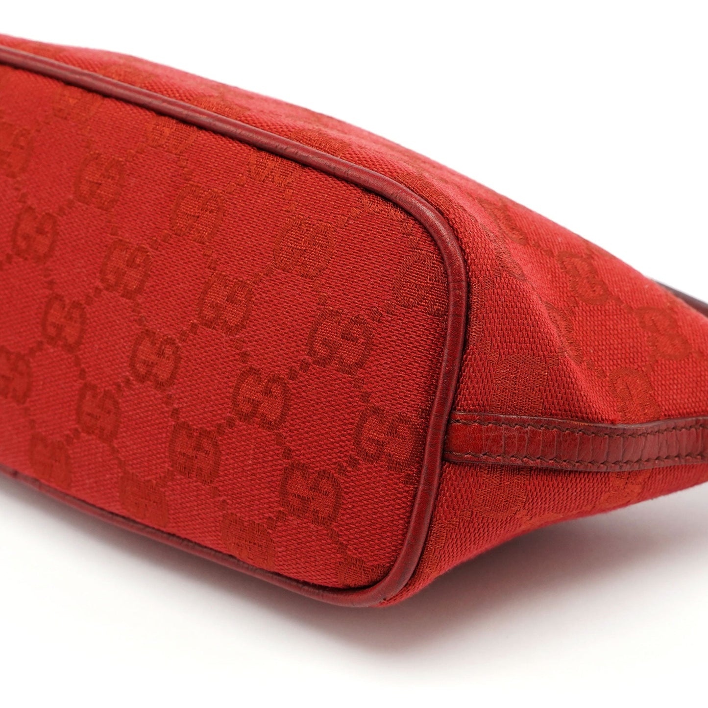 Red GG Monogram Canvas Boat Pochette