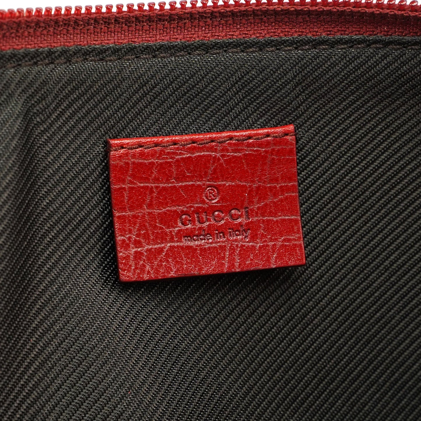 Red GG Monogram Canvas Boat Pochette