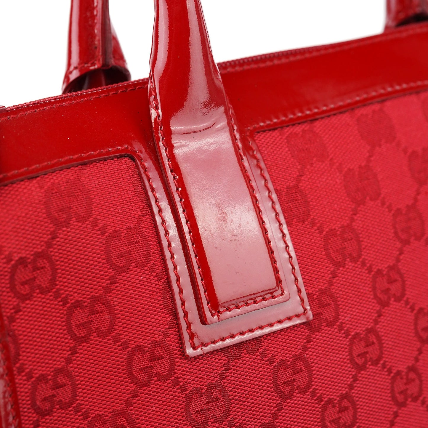 Red GG Patent Leather Tote Bag