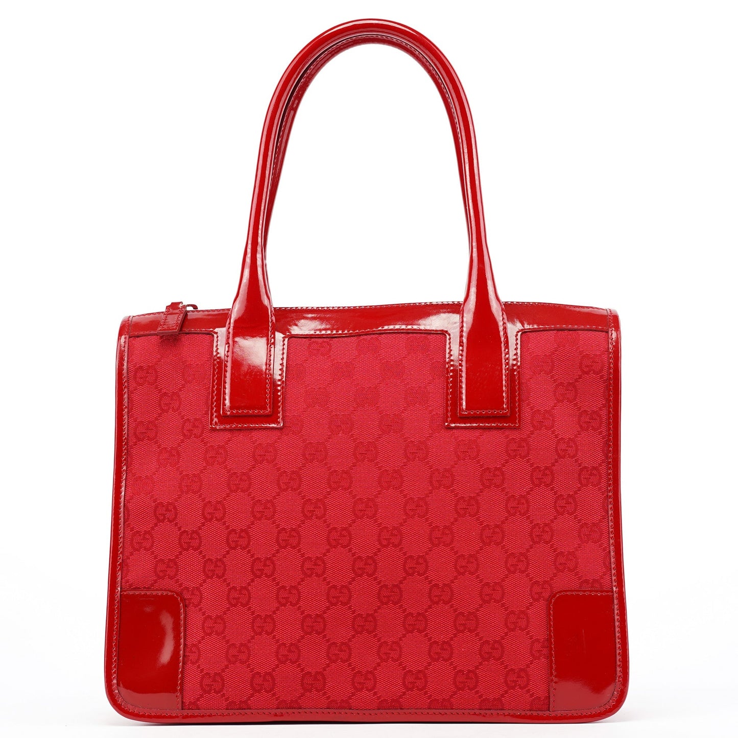 Red GG Patent Leather Tote Bag