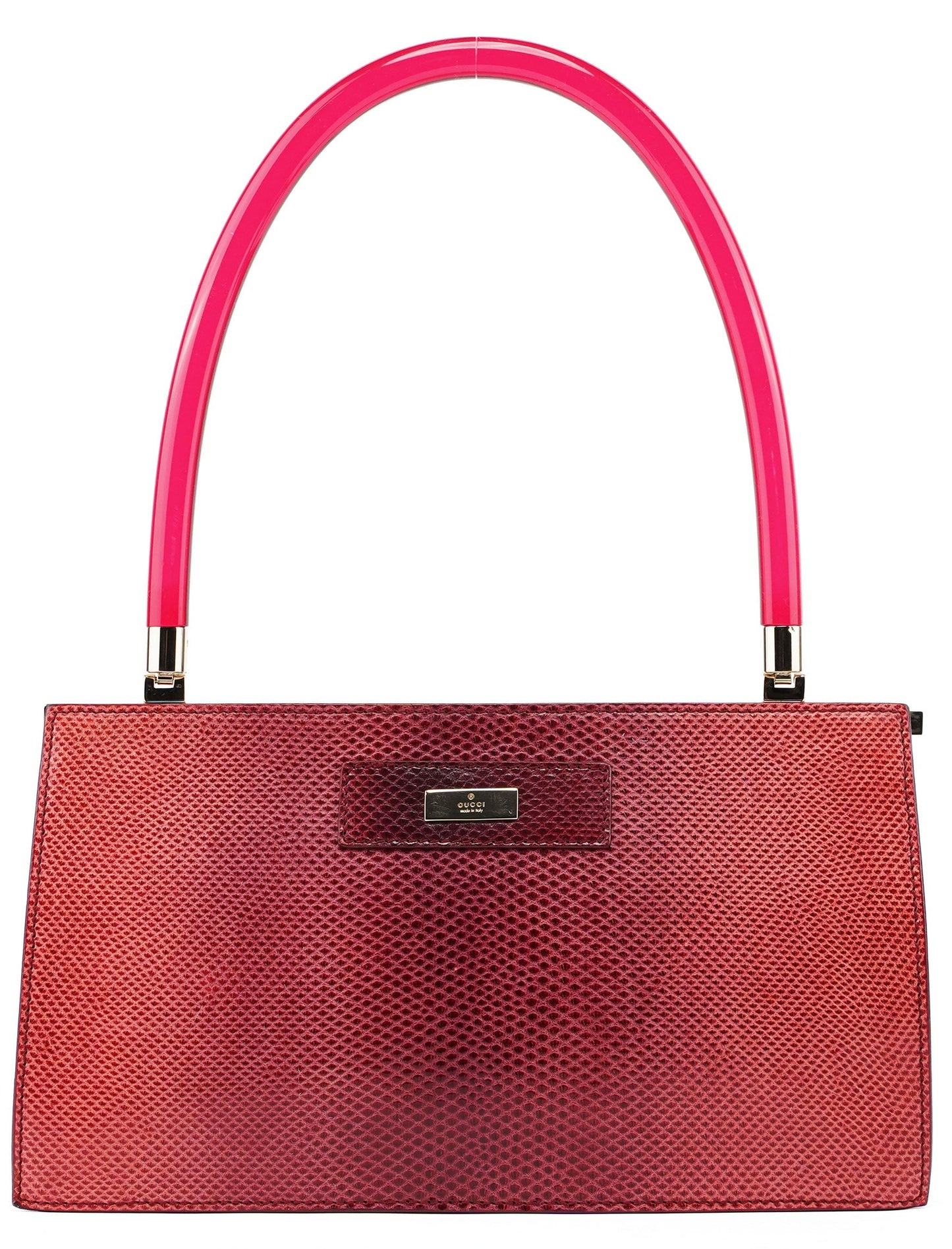 Red Karung Snakeskin Plastic Handle Bag