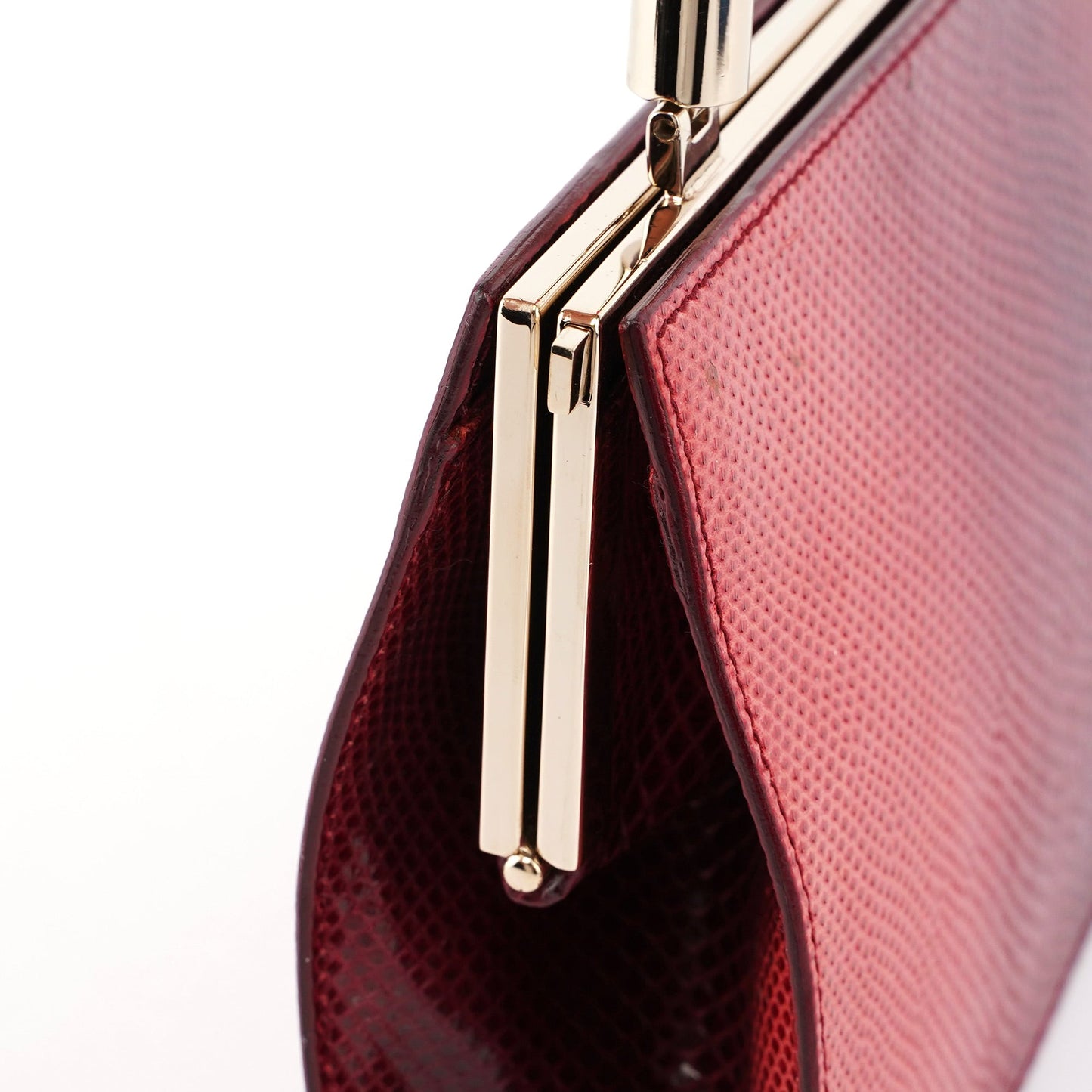 Red Karung Snakeskin Plastic Handle Bag