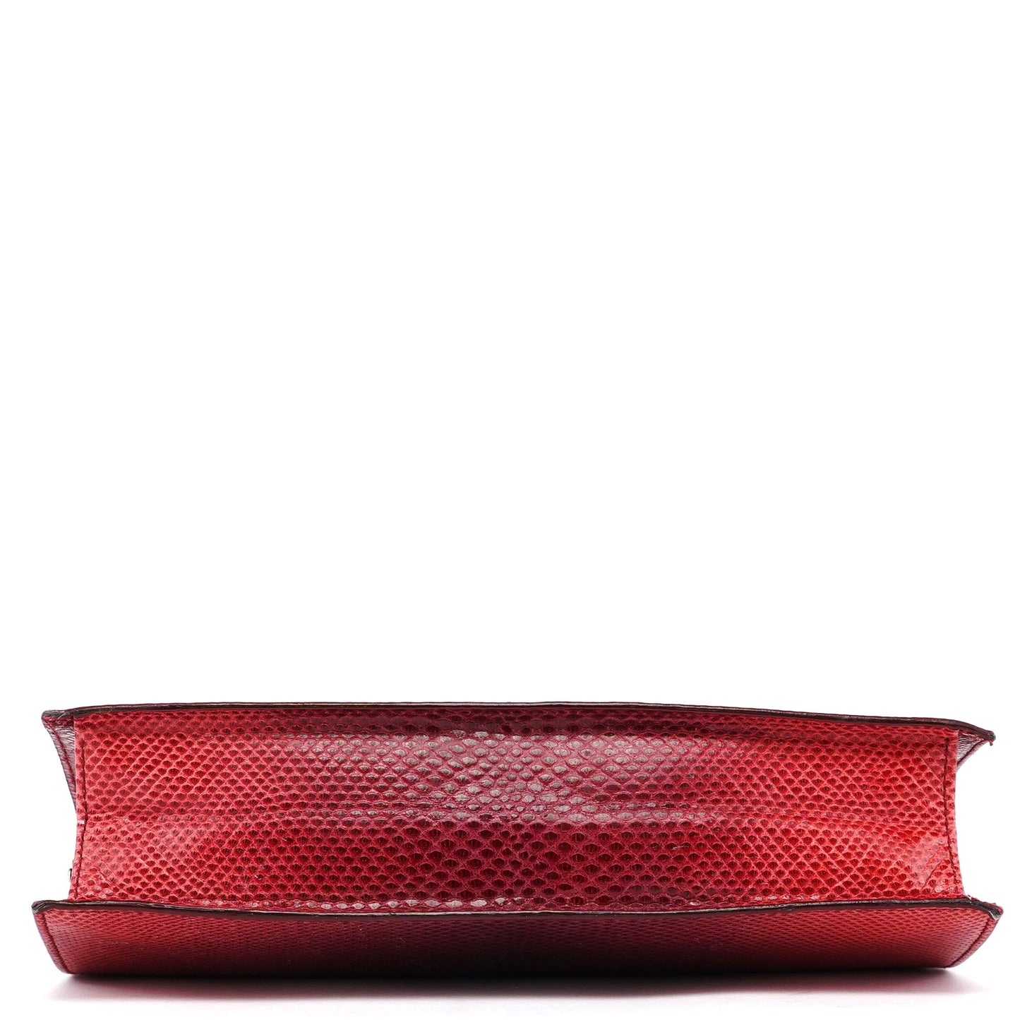 Red Karung Snakeskin Plastic Handle Bag
