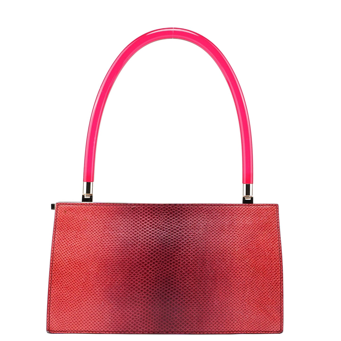 Red Karung Snakeskin Plastic Handle Bag