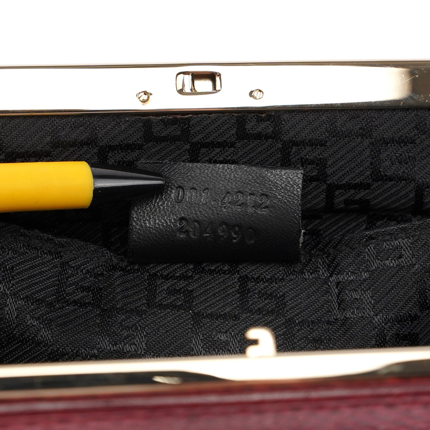 Red Karung Snakeskin Plastic Handle Bag