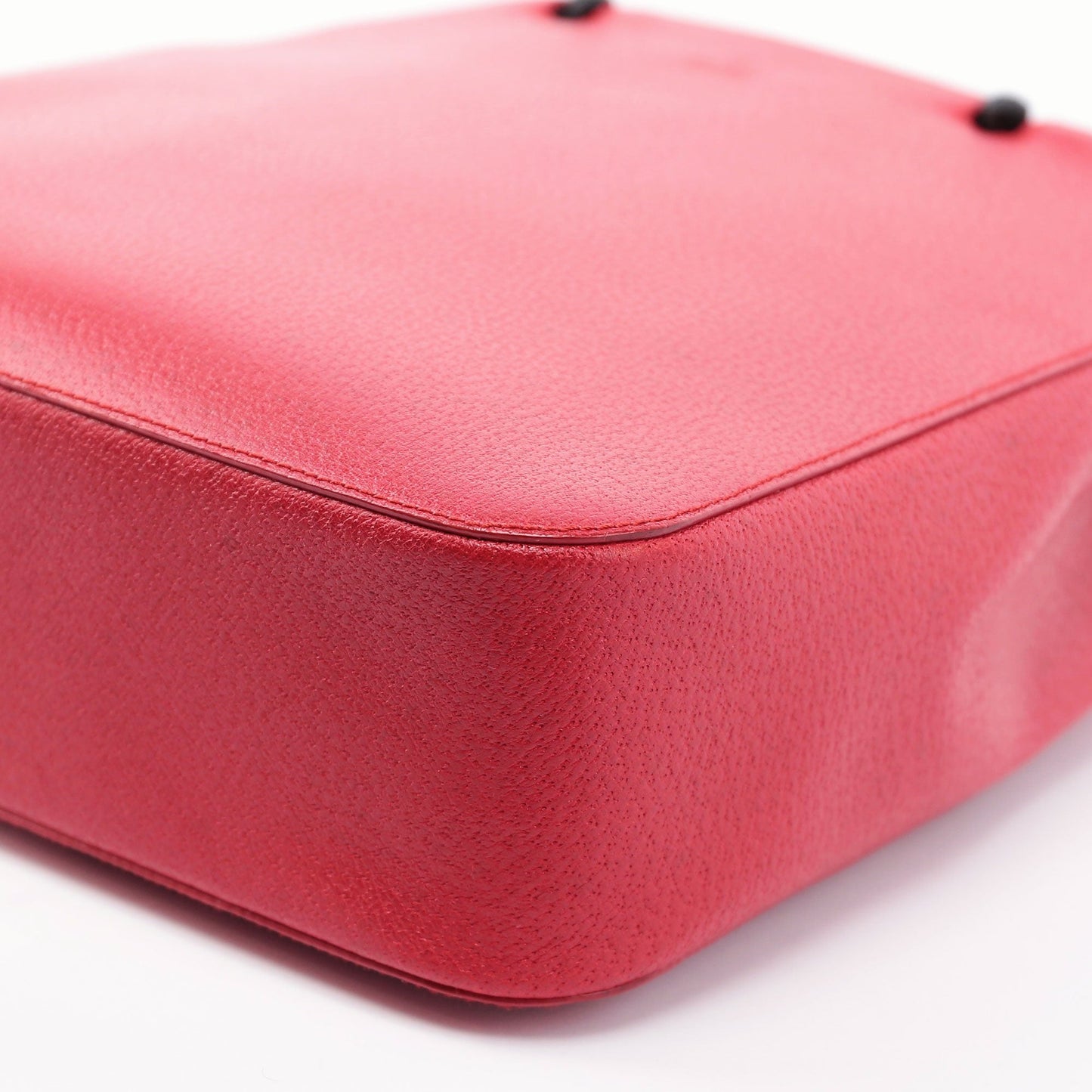 Red Leather Bamboo Tote Bag