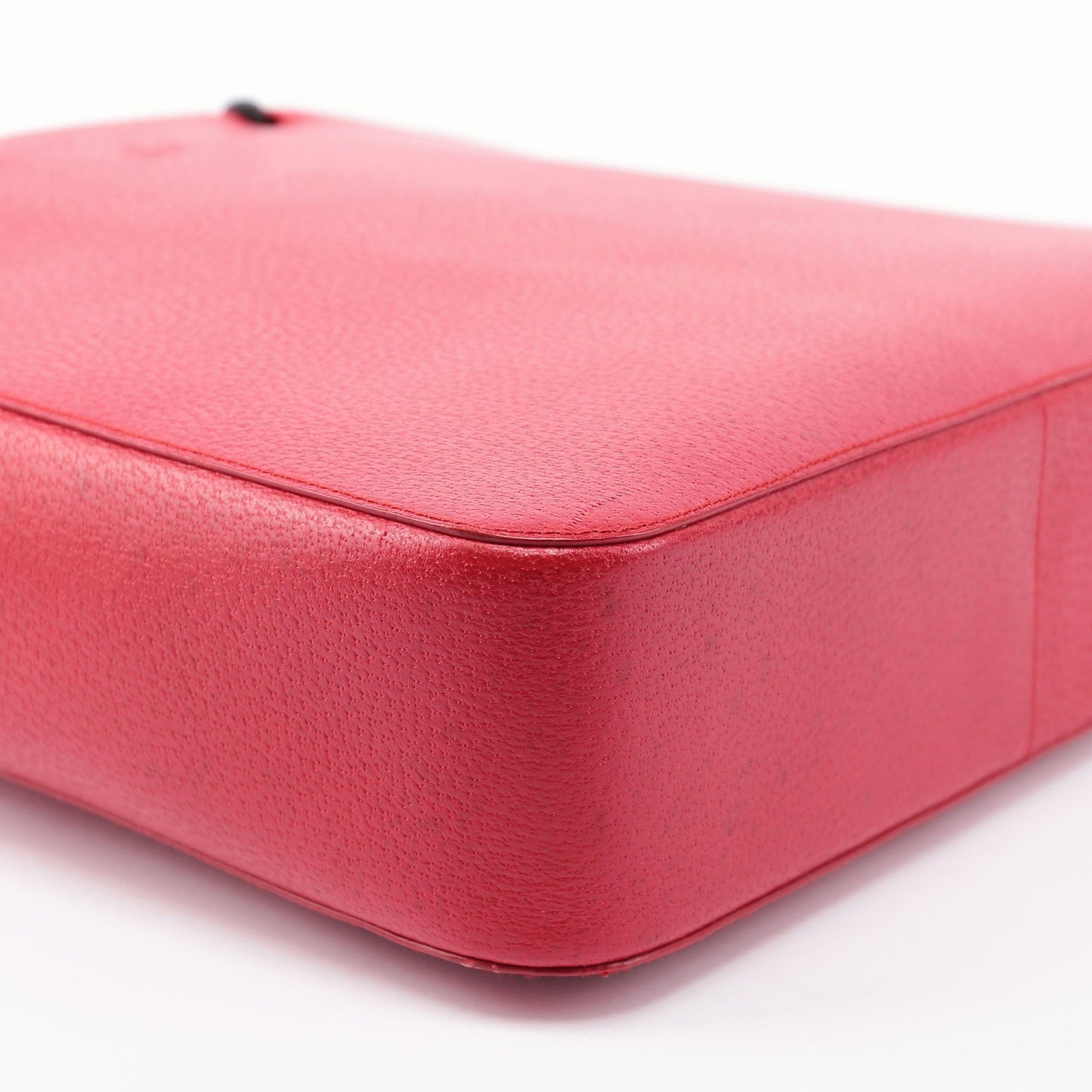 Red Leather Bamboo Tote Bag