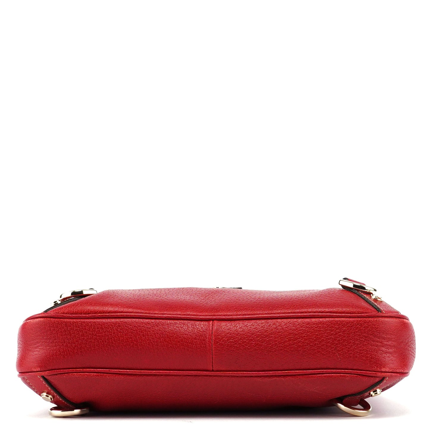 Red Leather D-Ring Shoulder Bag