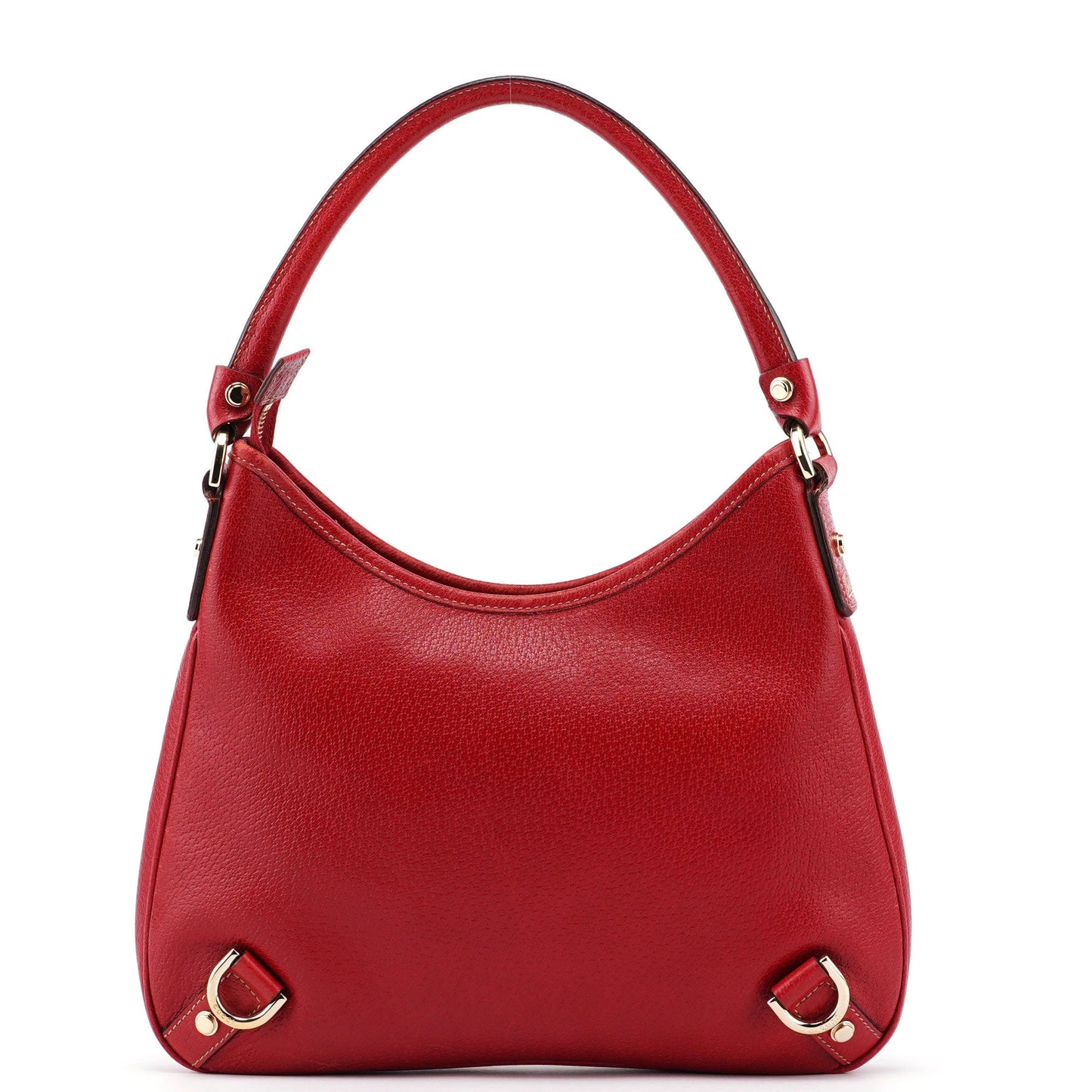 Red Leather D-Ring Shoulder Bag