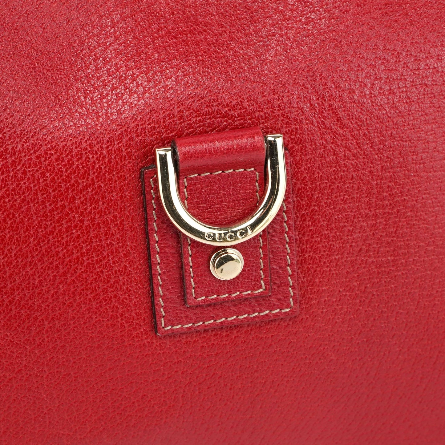 Red Leather D-Ring Shoulder Bag