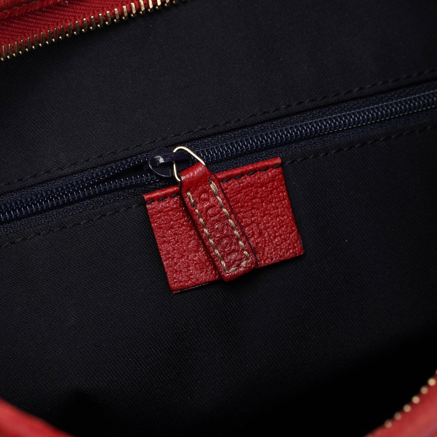 Red Leather D-Ring Shoulder Bag