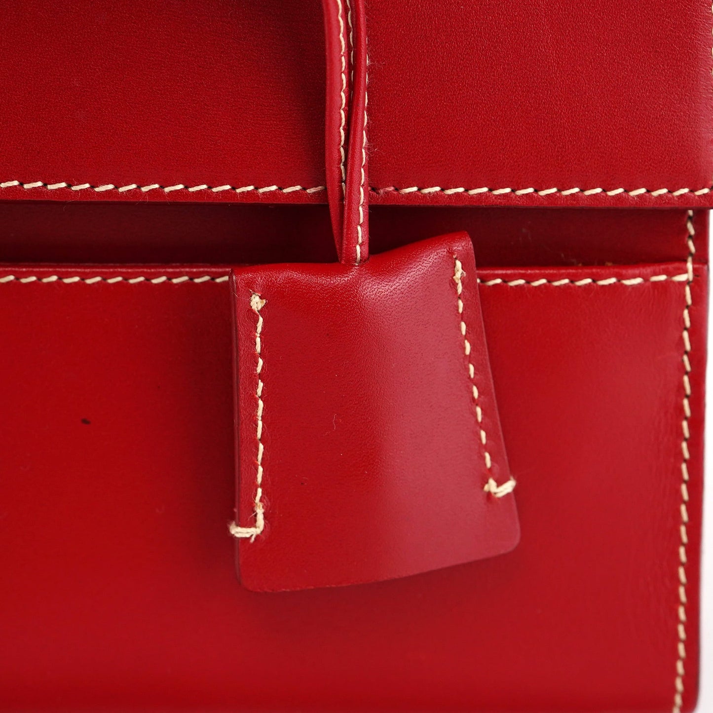 Red Leather Lady Lock Shoulder Bag