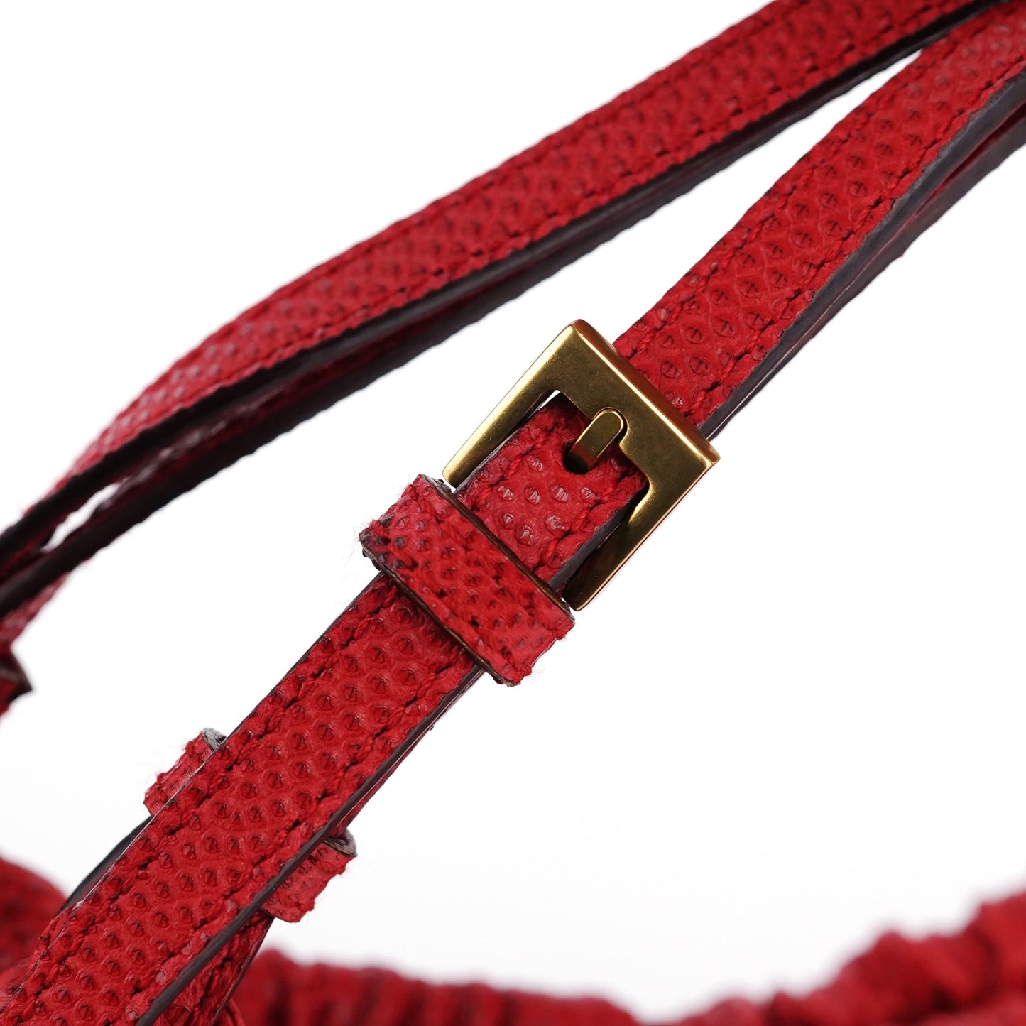 Red Lizard Embossed Dual Handle Bag