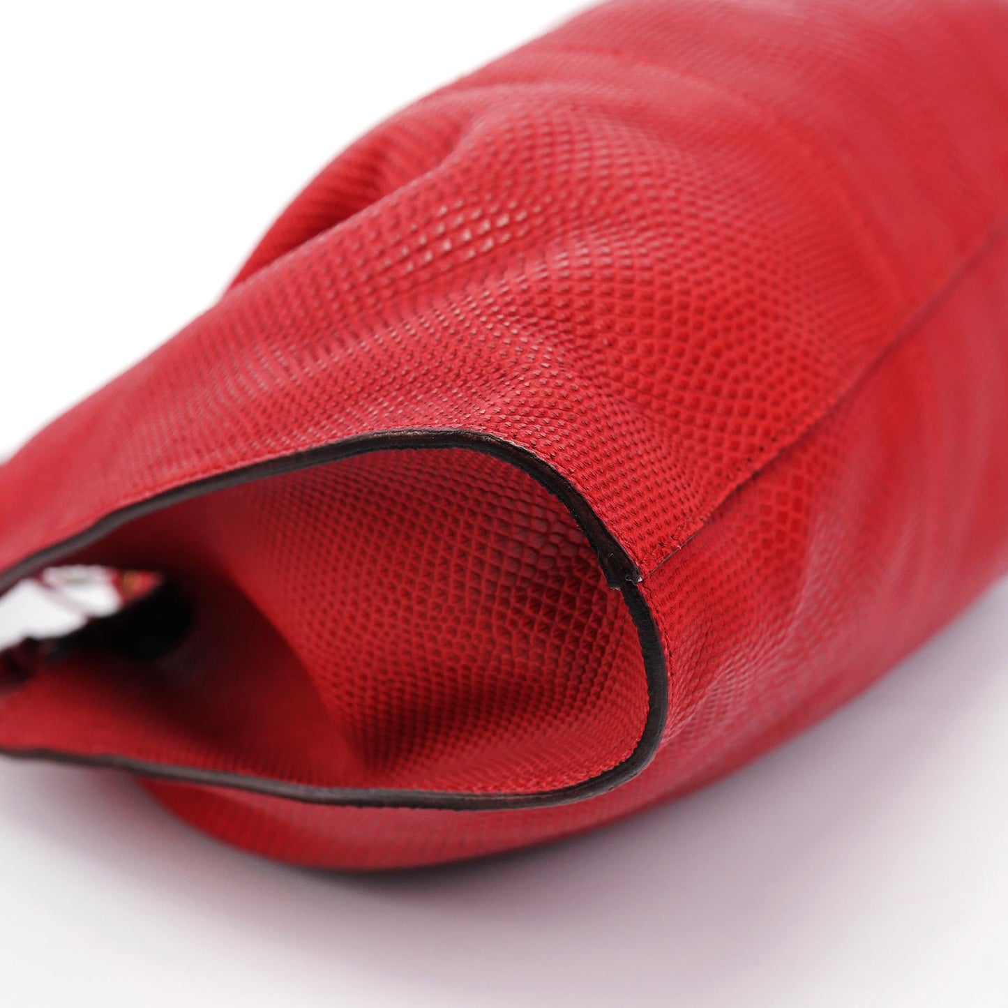 Red Lizard Embossed Dual Handle Bag