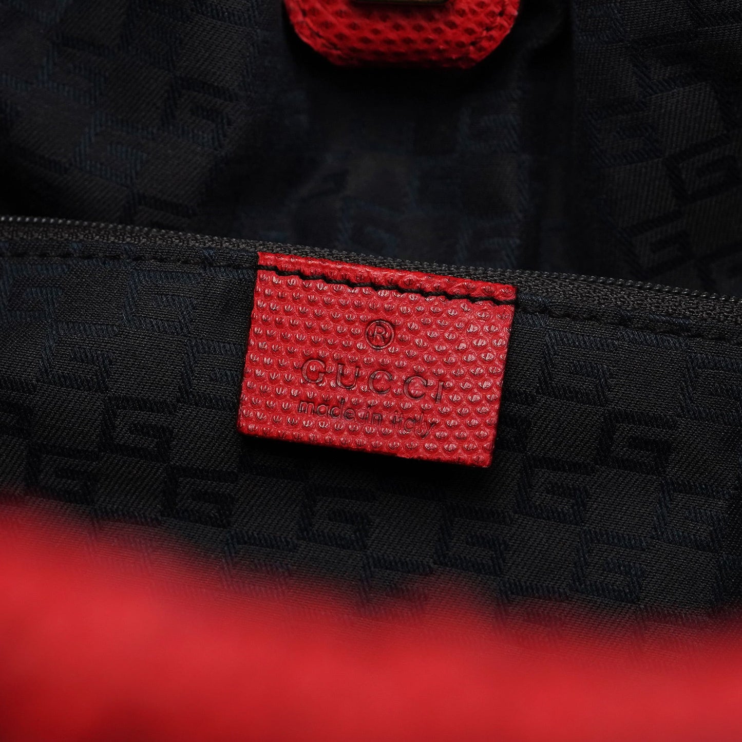 Red Lizard Embossed Dual Handle Bag