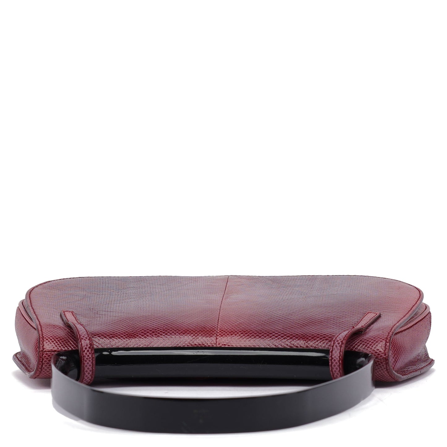 Red Lizard Plastic Handle Shoulder Bag