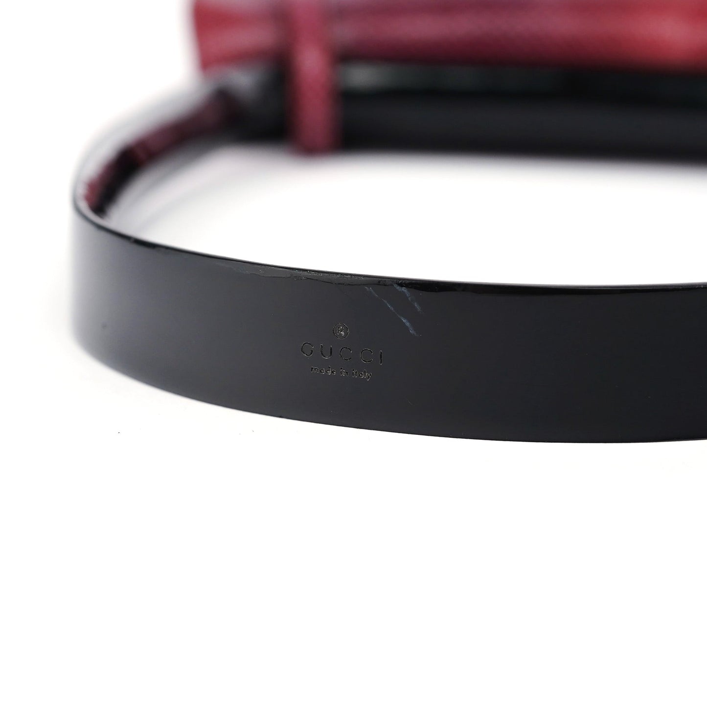 Red Lizard Plastic Handle Shoulder Bag