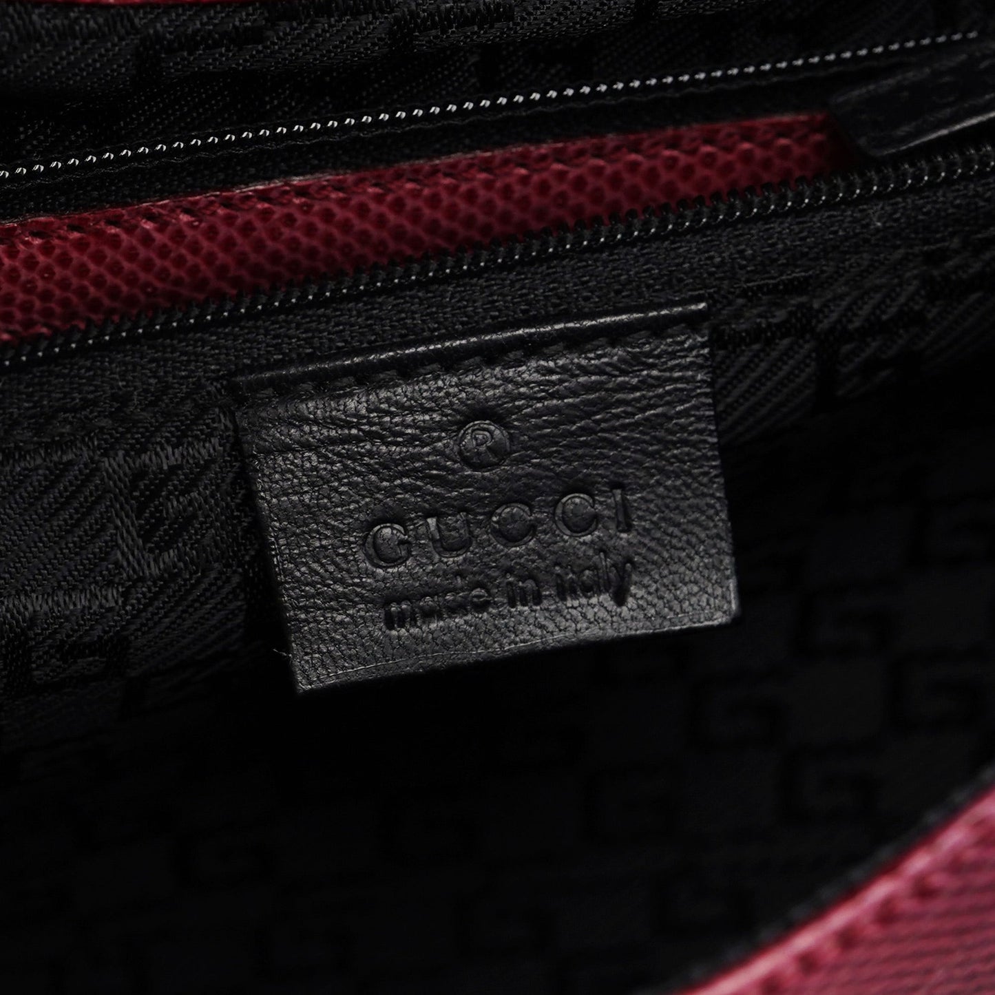 Red Lizard Plastic Handle Shoulder Bag