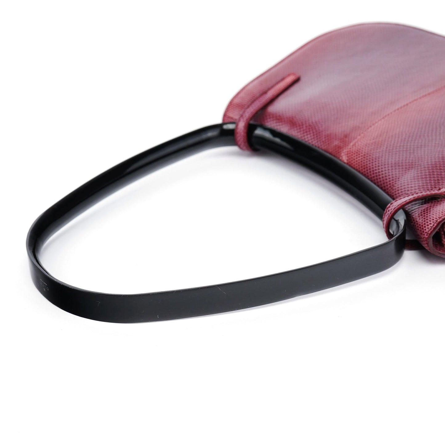 Red Lizard Plastic Handle Shoulder Bag