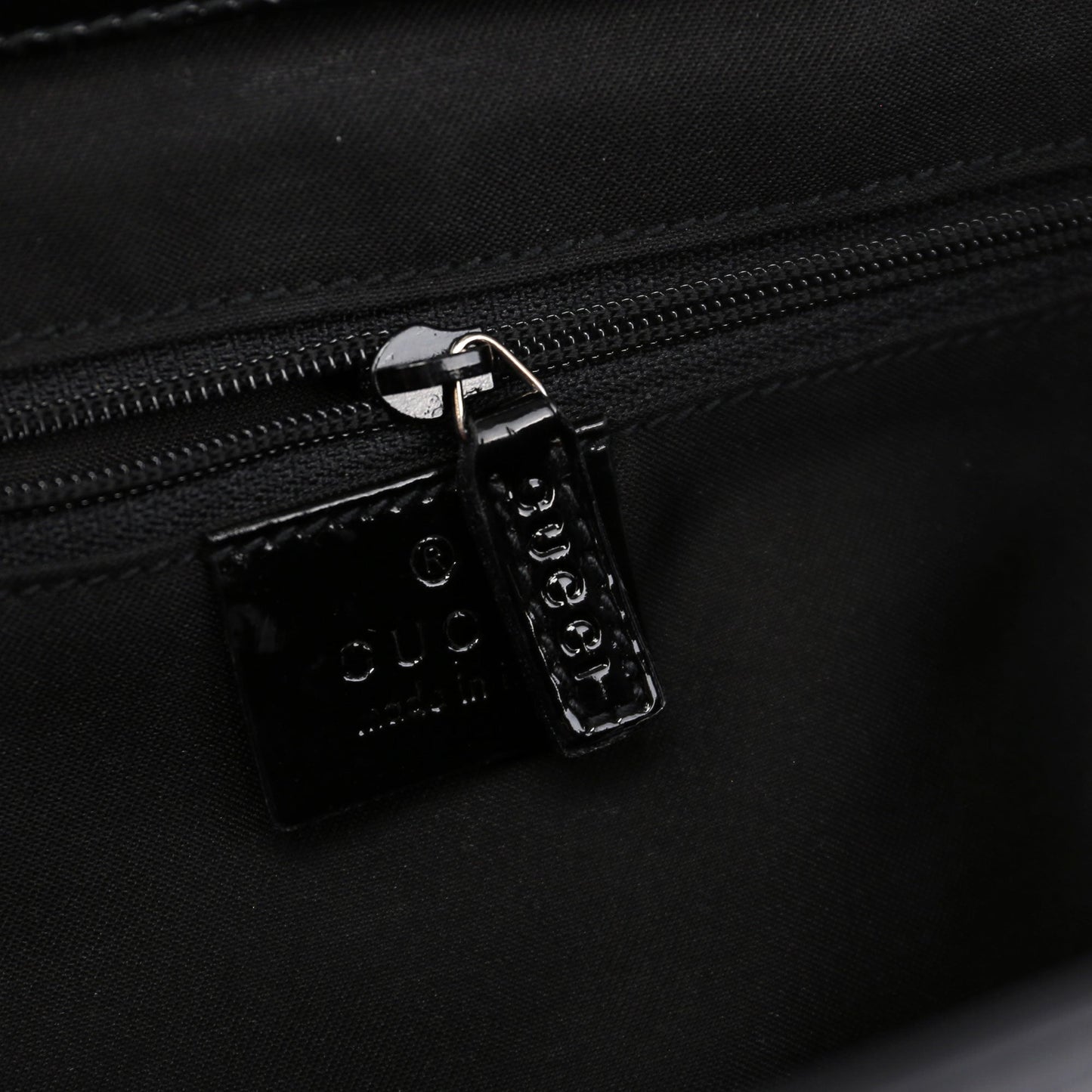 REPOST Black Patent Leather Bamboo Tote