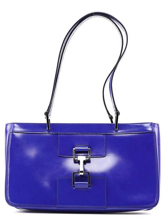 Royal Blue Patent Leather Jackie Tote