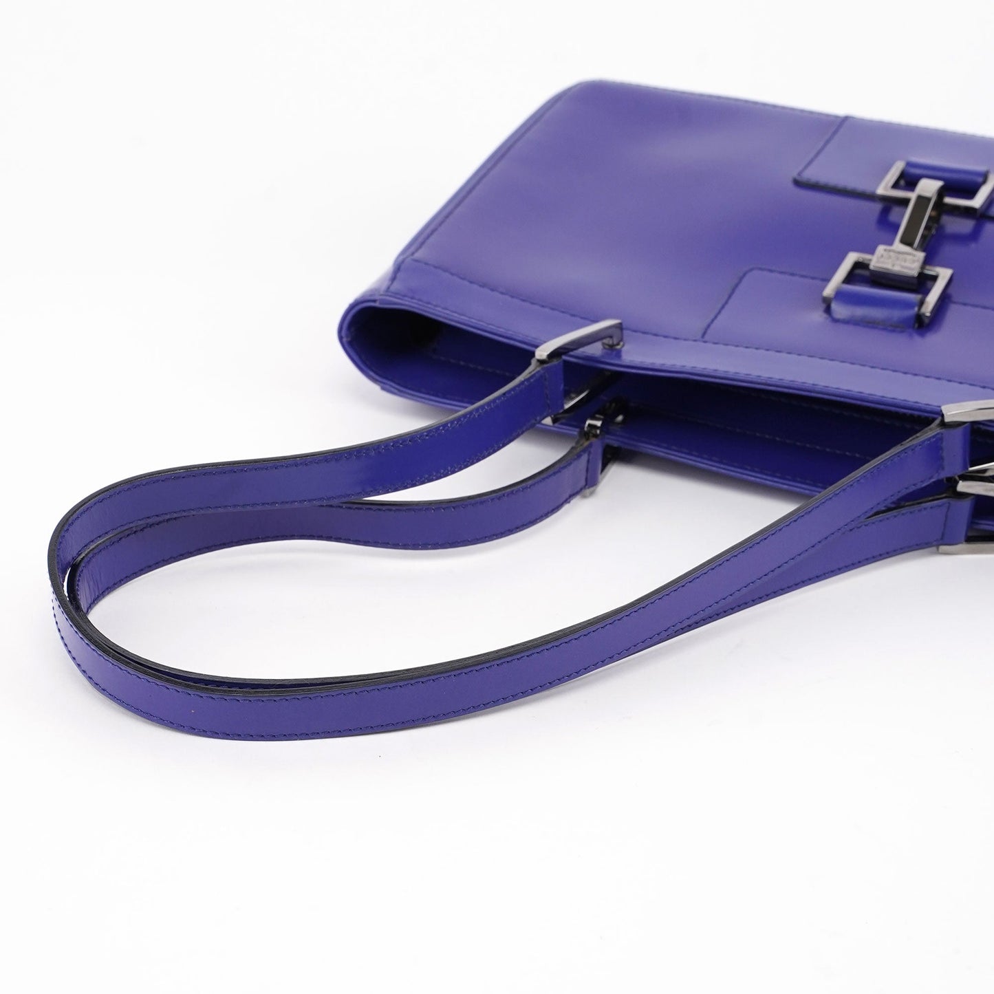 Royal Blue Patent Leather Jackie Tote