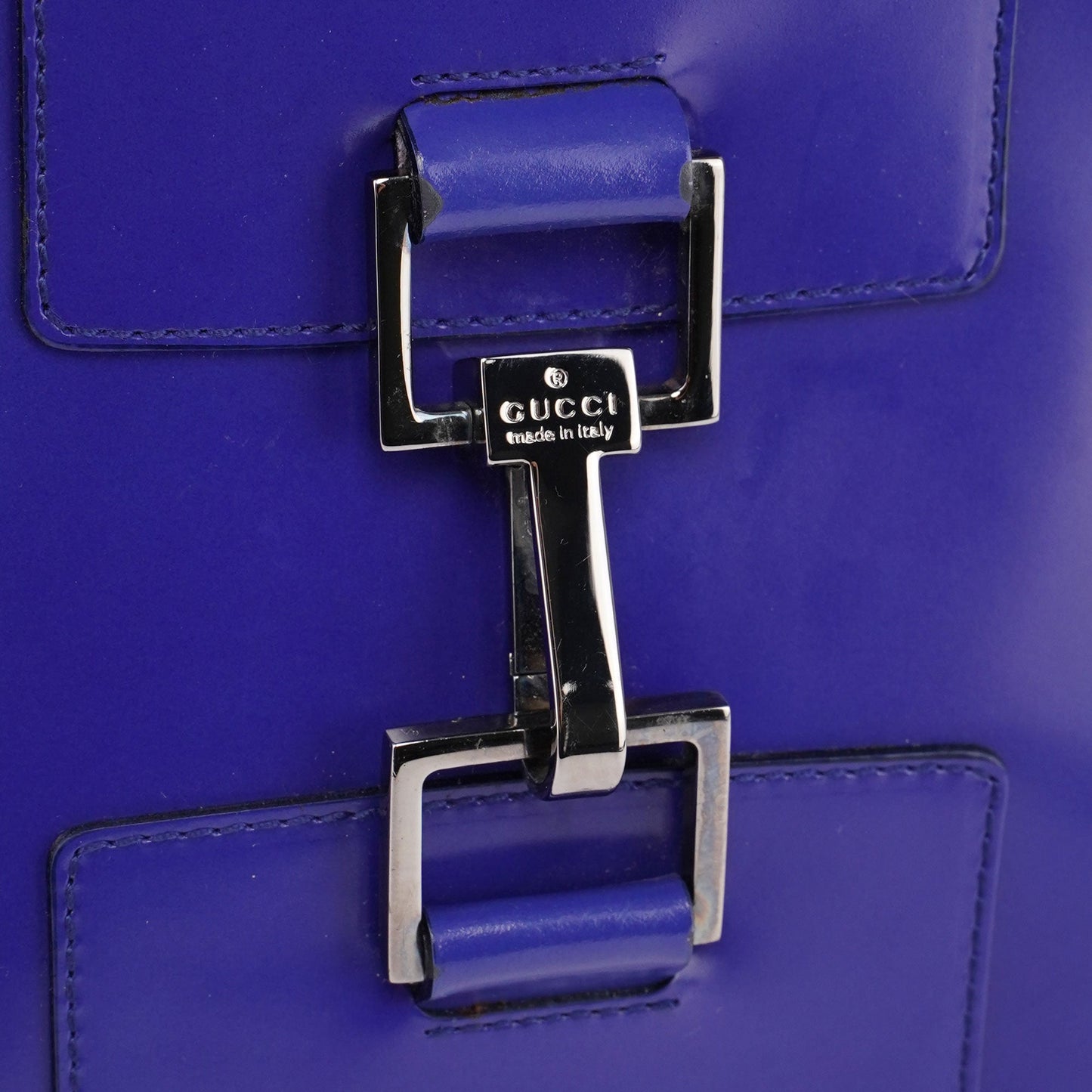 Royal Blue Patent Leather Jackie Tote