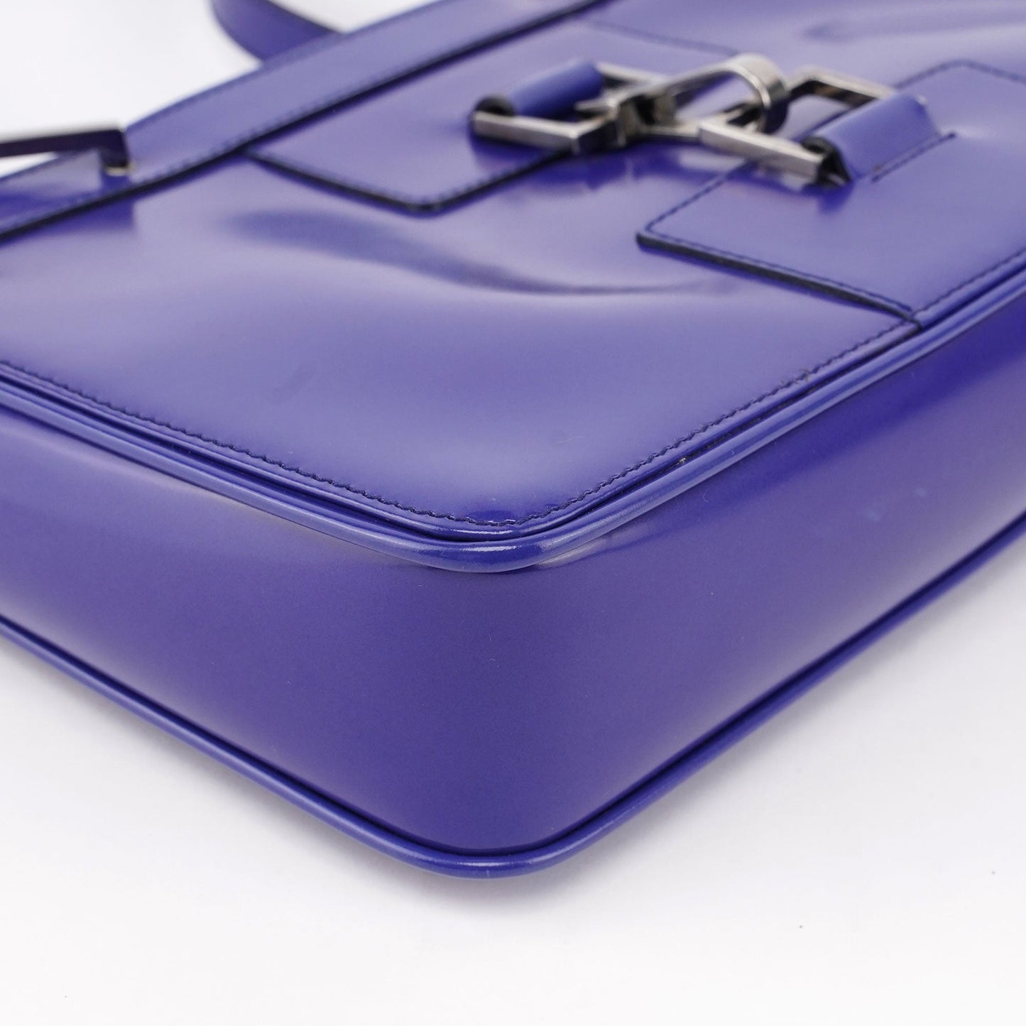 Royal Blue Patent Leather Jackie Tote