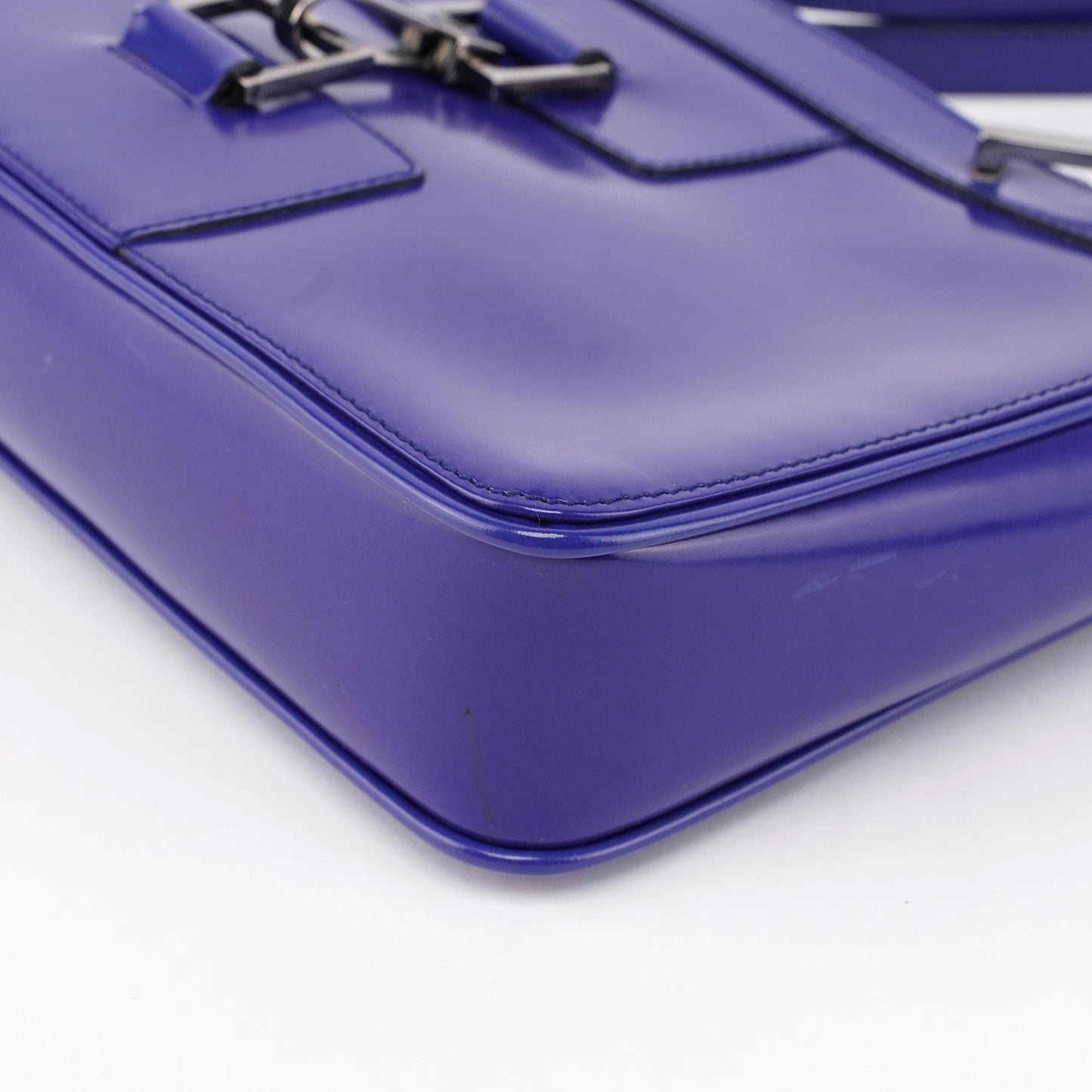 Royal Blue Patent Leather Jackie Tote