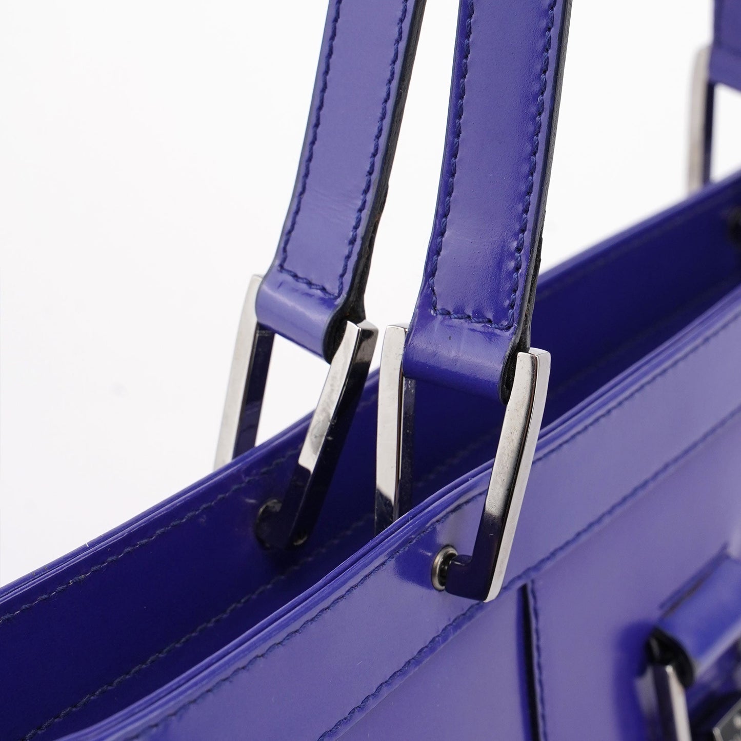 Royal Blue Patent Leather Jackie Tote