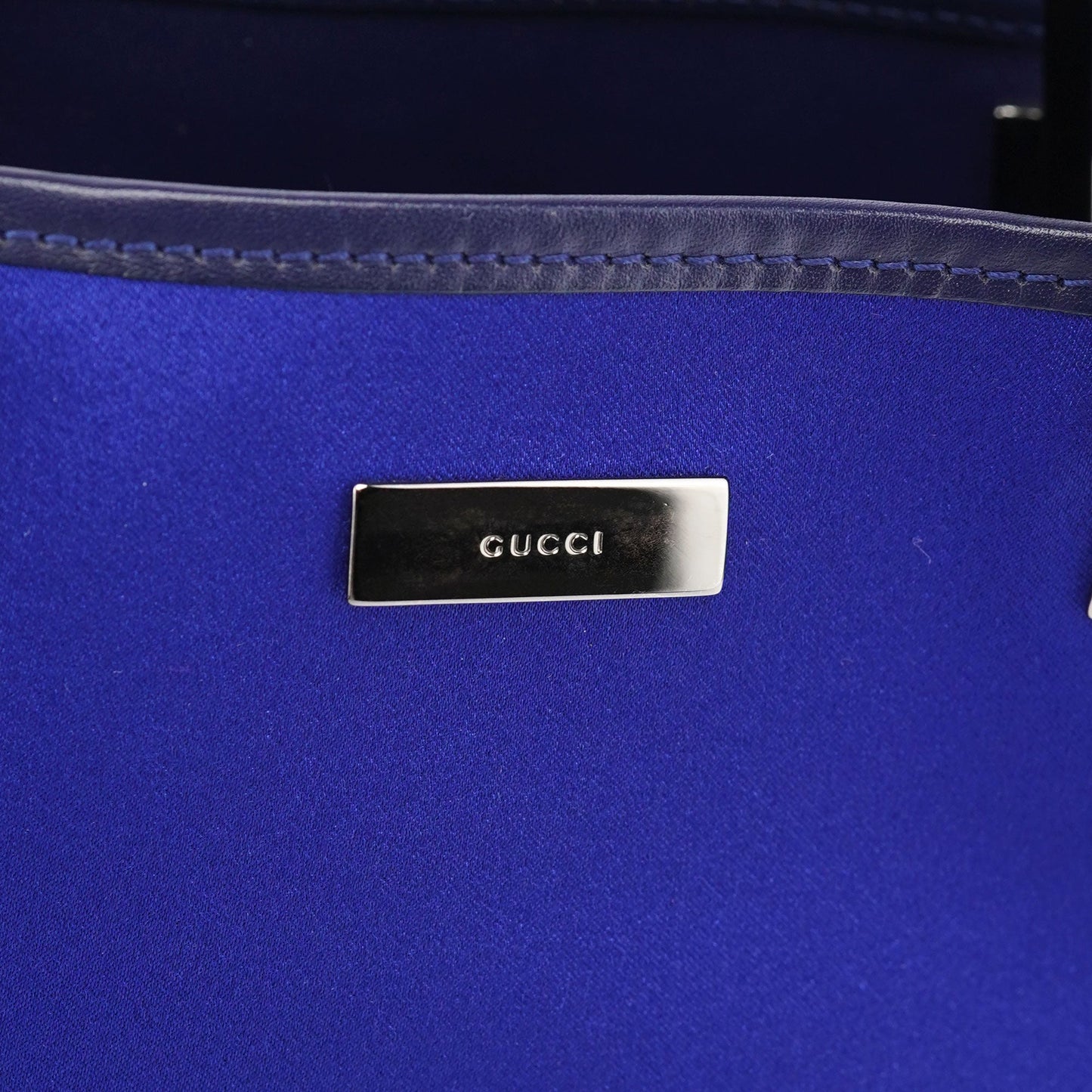 Royal Blue Satin Tote Bag