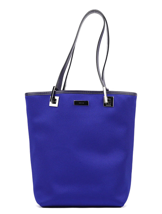 Royal Blue Satin Tote Bag