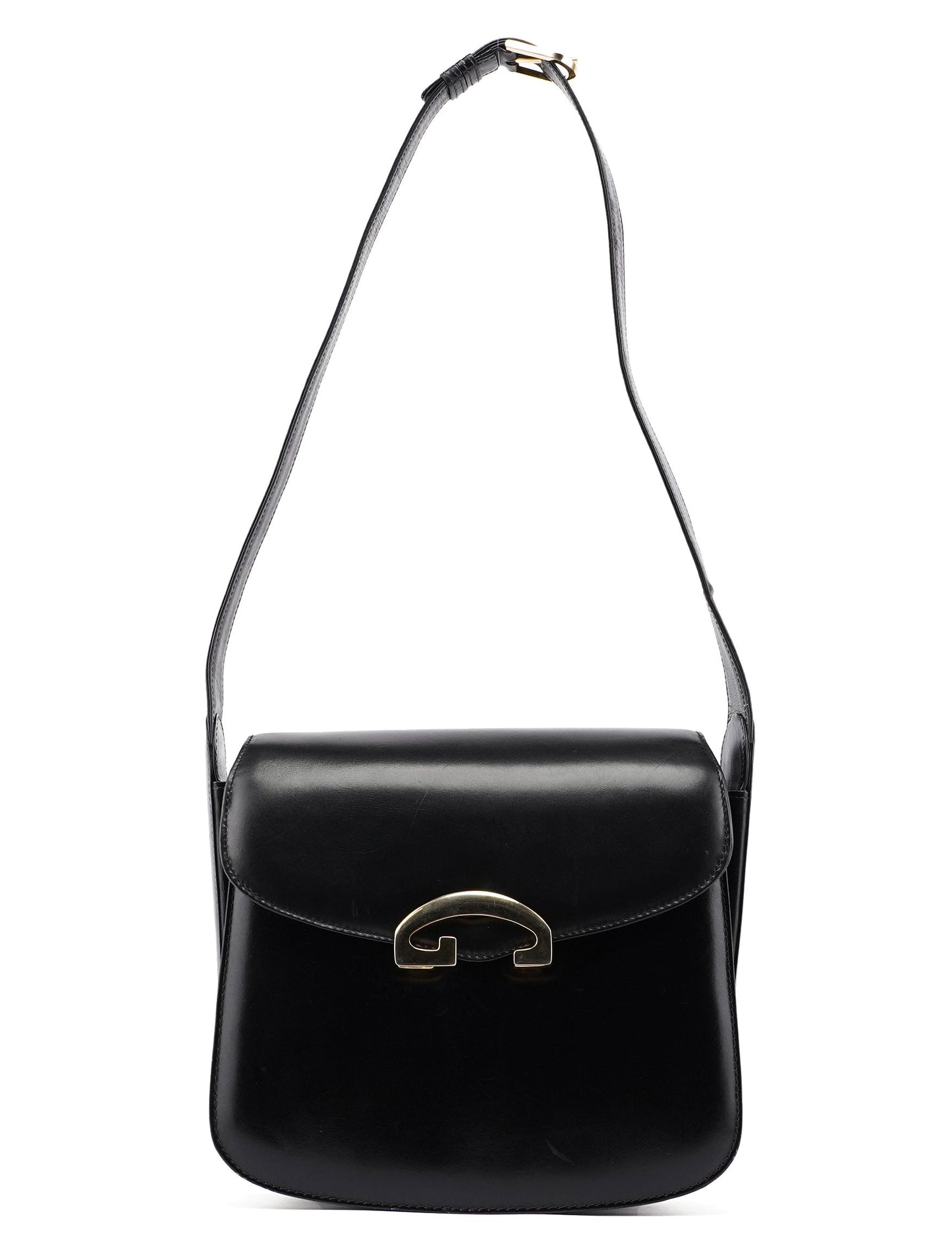 Vintage Black Calfskin G Shoulder Bag