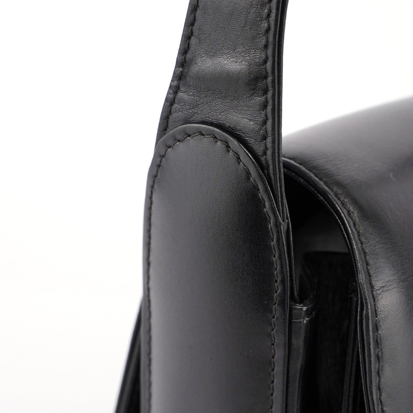 Vintage Black Calfskin G Shoulder Bag