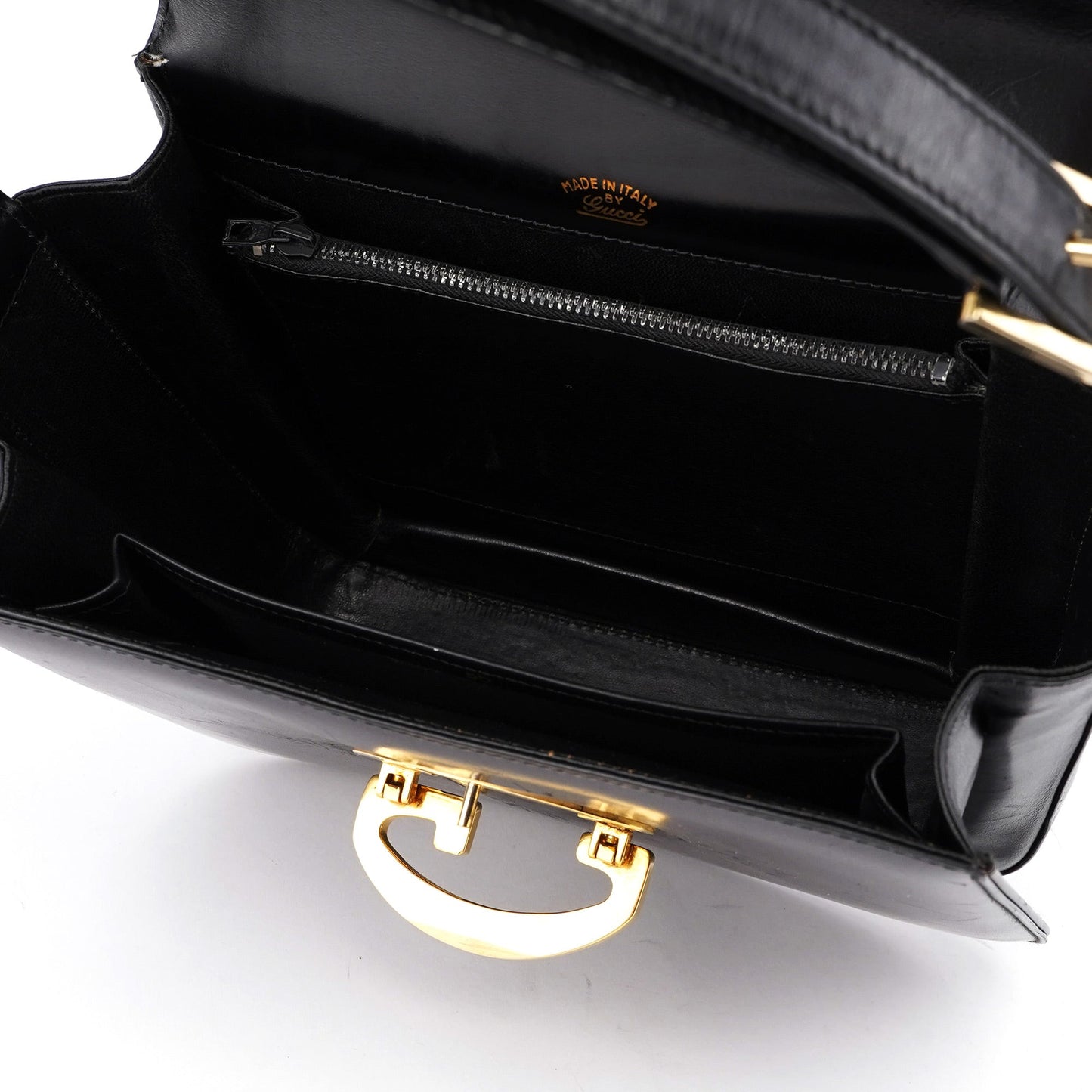 Vintage Black Calfskin G Shoulder Bag