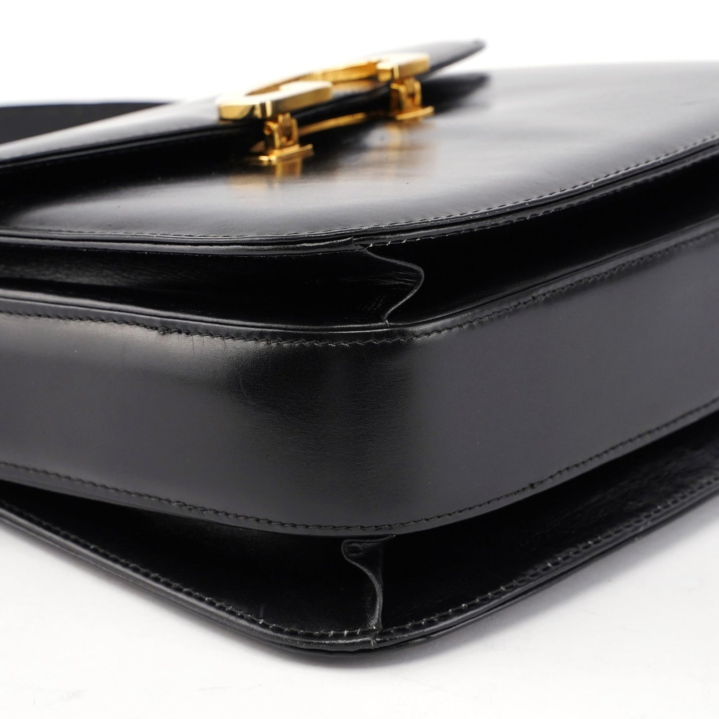 Vintage Black Calfskin G Shoulder Bag