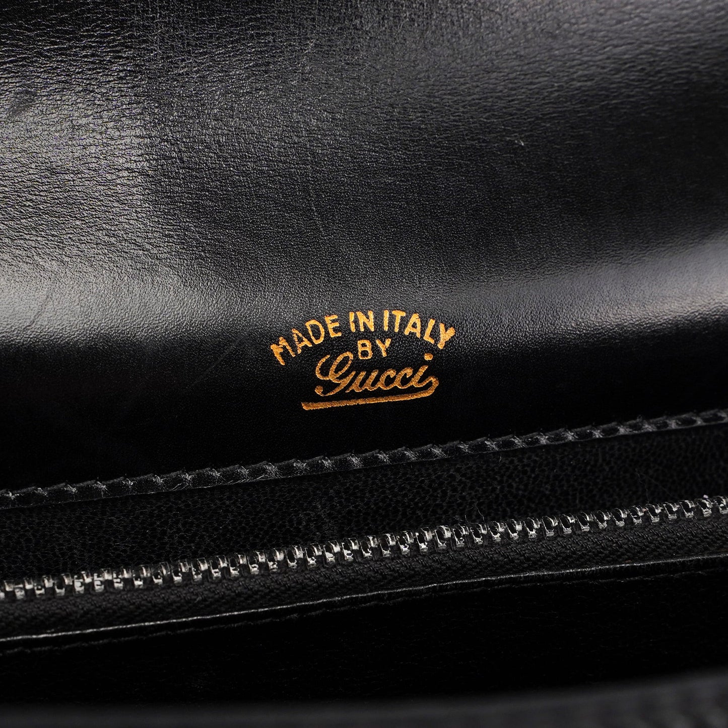 Vintage Black Calfskin G Shoulder Bag