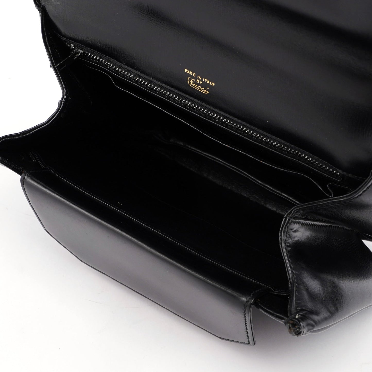 Vintage Black Calfskin Lapis Lazuli Shoulder Bag